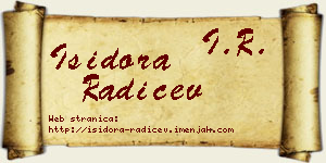 Isidora Radičev vizit kartica